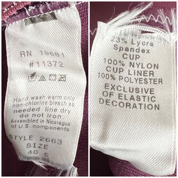 Cupid 40C American VINTAGE 90s Purple Hand Dyed Elastic Pullover Bustier - Picture 8 of 8